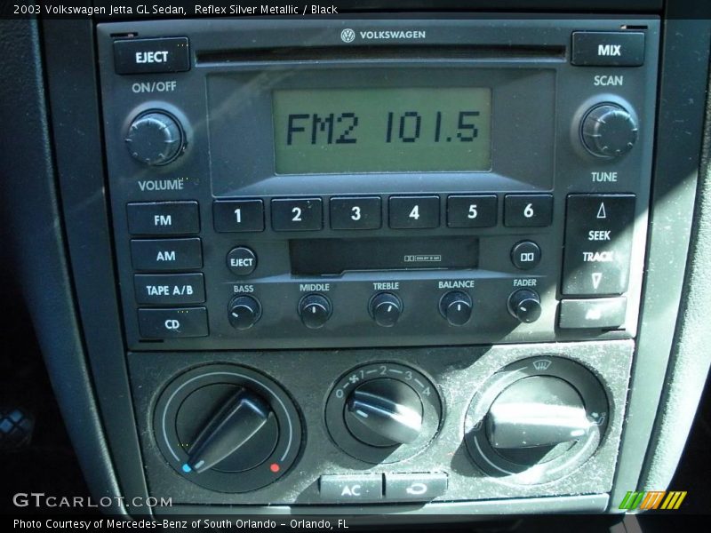 Reflex Silver Metallic / Black 2003 Volkswagen Jetta GL Sedan