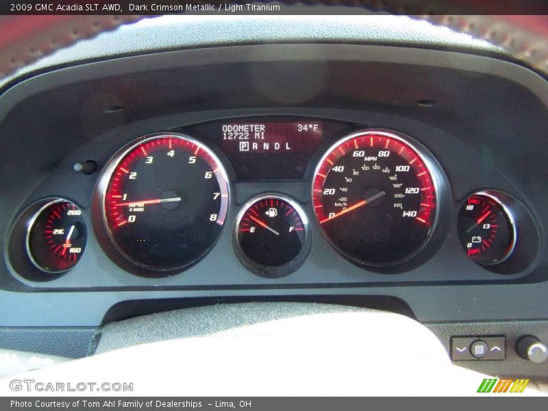 Dark Crimson Metallic / Light Titanium 2009 GMC Acadia SLT AWD