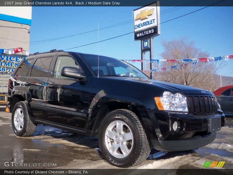 Black / Medium Slate Gray 2007 Jeep Grand Cherokee Laredo 4x4