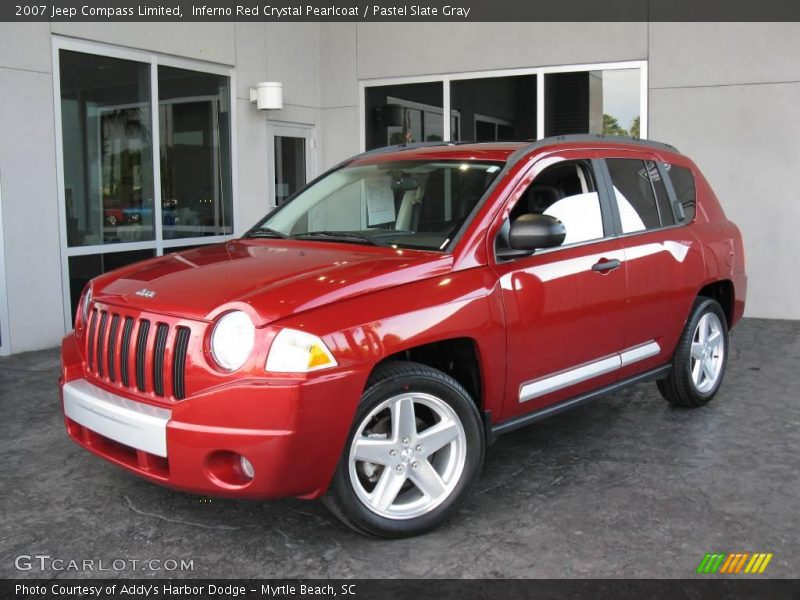 Inferno Red Crystal Pearlcoat / Pastel Slate Gray 2007 Jeep Compass Limited
