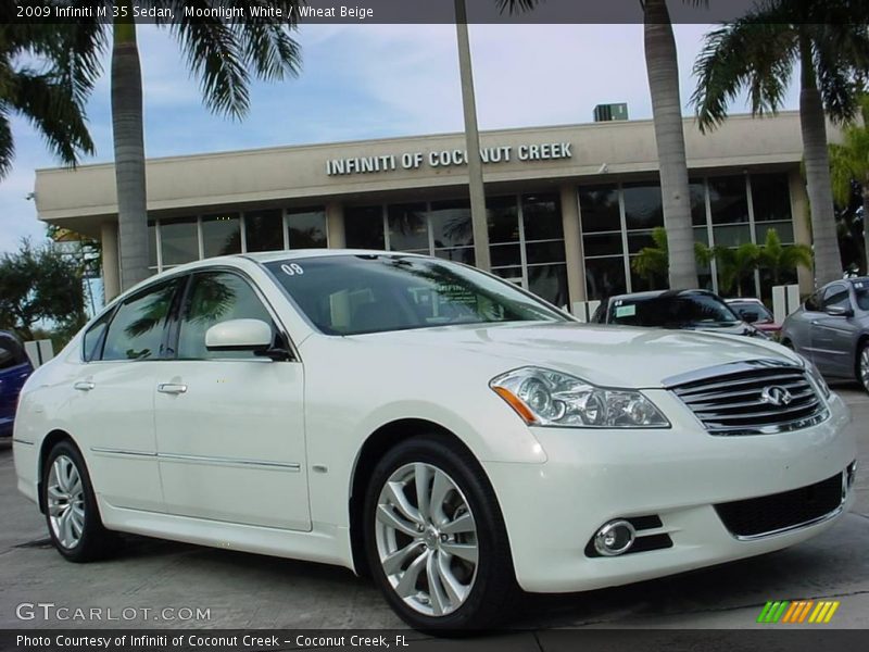 Moonlight White / Wheat Beige 2009 Infiniti M 35 Sedan