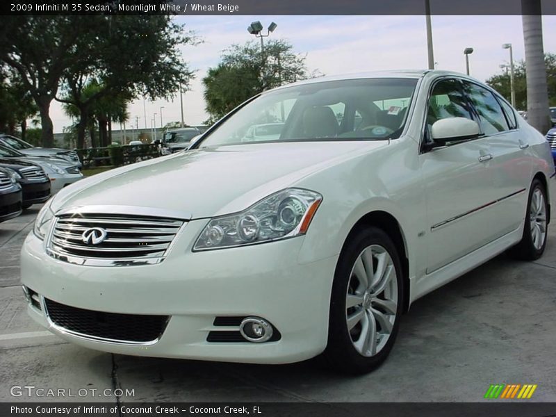 Moonlight White / Wheat Beige 2009 Infiniti M 35 Sedan