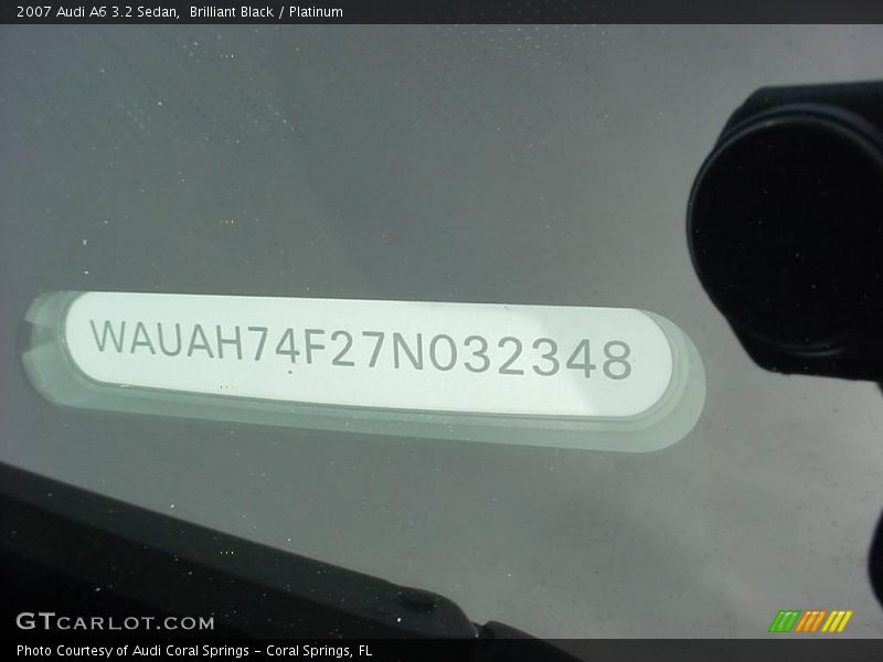 Brilliant Black / Platinum 2007 Audi A6 3.2 Sedan