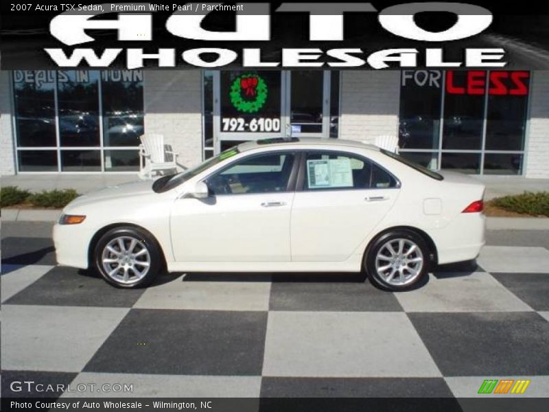 Premium White Pearl / Parchment 2007 Acura TSX Sedan