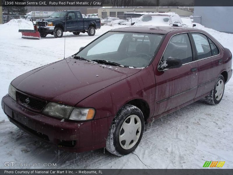 Ruby Red Pearl Metallic / Gray 1998 Nissan Sentra GXE