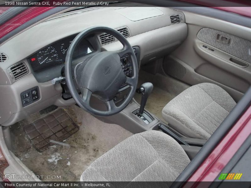 Ruby Red Pearl Metallic / Gray 1998 Nissan Sentra GXE