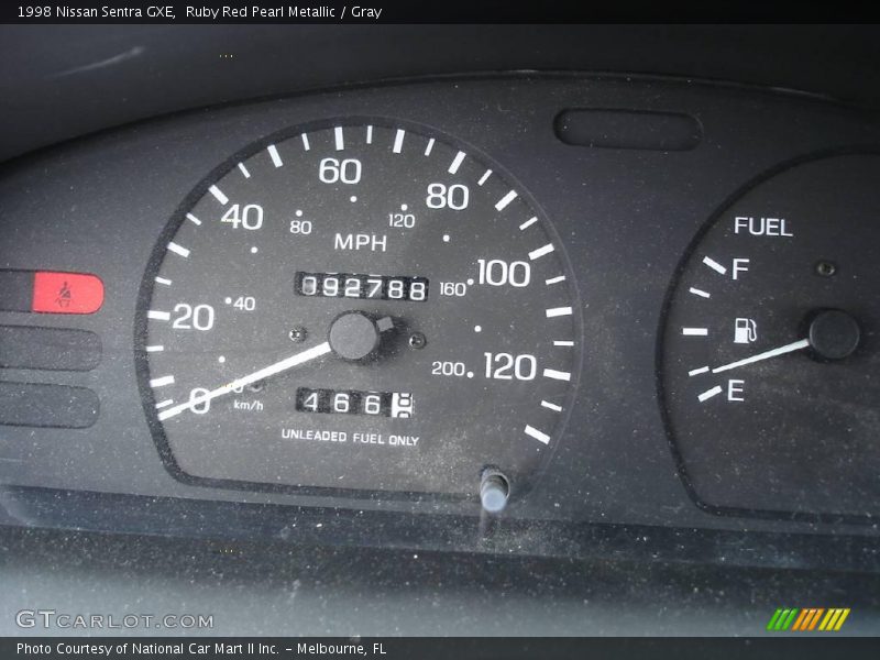 Ruby Red Pearl Metallic / Gray 1998 Nissan Sentra GXE