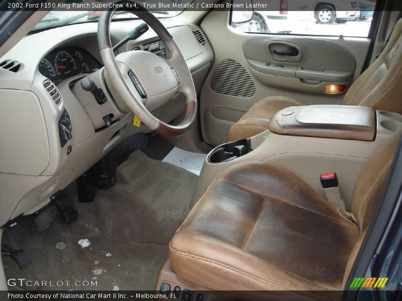 True Blue Metallic / Castano Brown Leather 2002 Ford F150 King Ranch SuperCrew 4x4