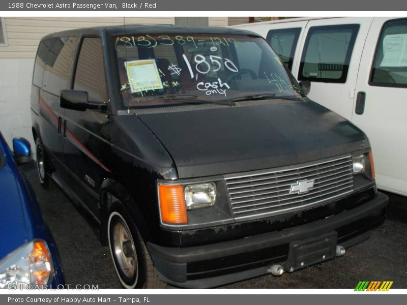Black / Red 1988 Chevrolet Astro Passenger Van