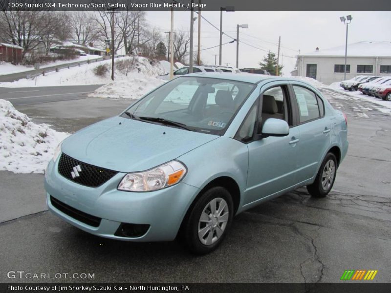 Vapor Blue Metallic / Beige 2009 Suzuki SX4 Technology Sport Sedan