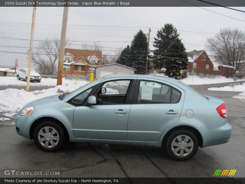 Vapor Blue Metallic / Beige 2009 Suzuki SX4 Technology Sport Sedan