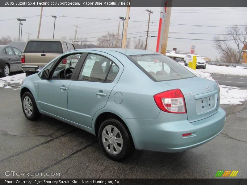 Vapor Blue Metallic / Beige 2009 Suzuki SX4 Technology Sport Sedan
