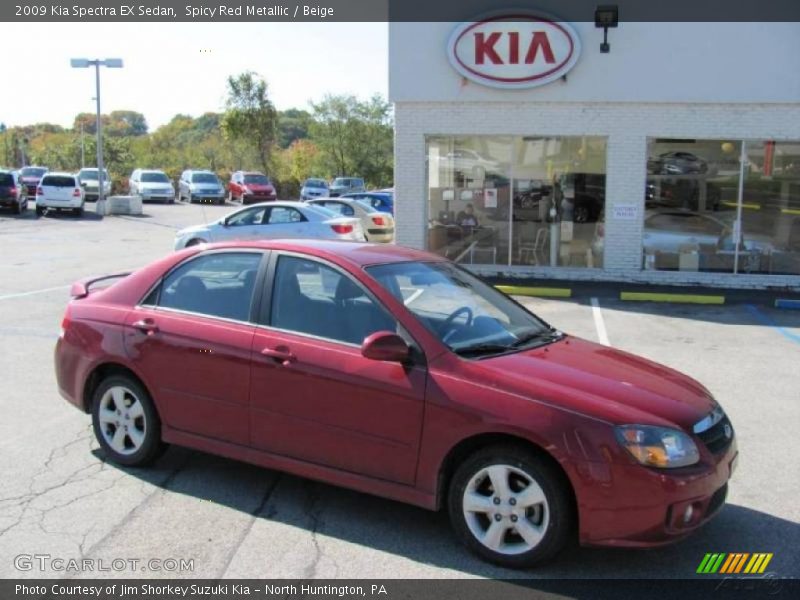Spicy Red Metallic / Beige 2009 Kia Spectra EX Sedan