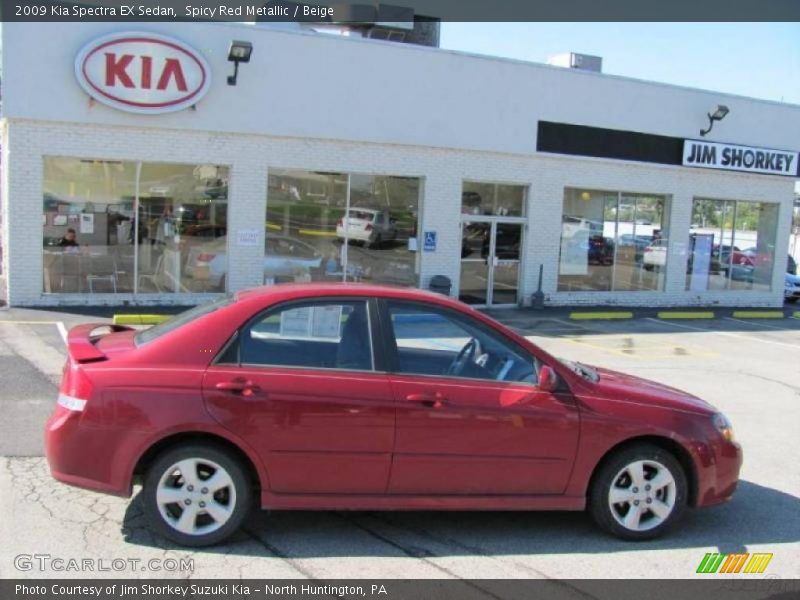 Spicy Red Metallic / Beige 2009 Kia Spectra EX Sedan