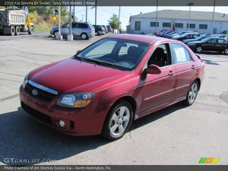 Spicy Red Metallic / Beige 2009 Kia Spectra EX Sedan