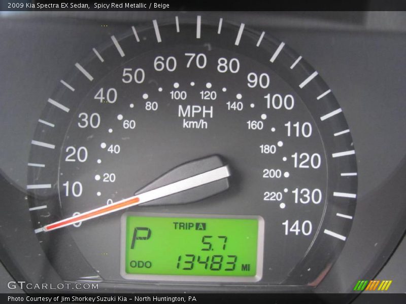 Spicy Red Metallic / Beige 2009 Kia Spectra EX Sedan