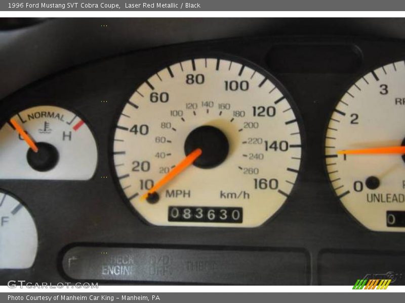 Laser Red Metallic / Black 1996 Ford Mustang SVT Cobra Coupe
