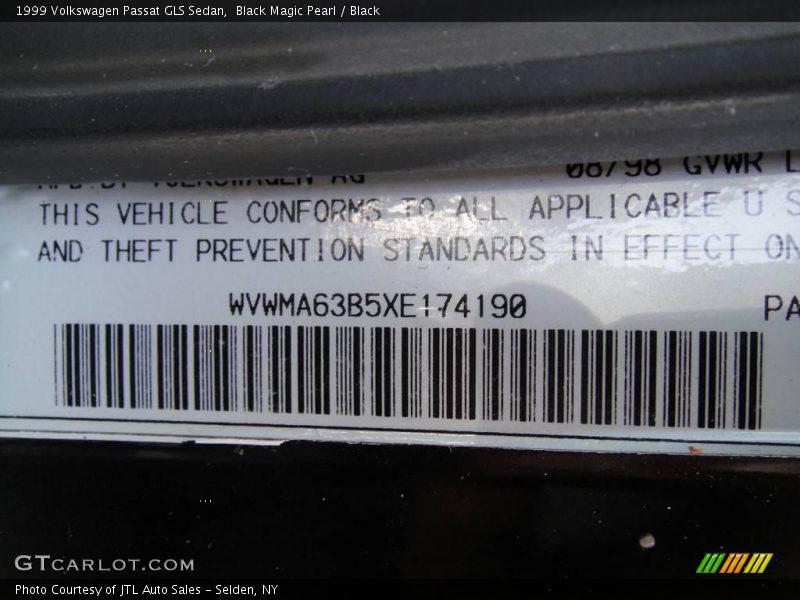 Black Magic Pearl / Black 1999 Volkswagen Passat GLS Sedan