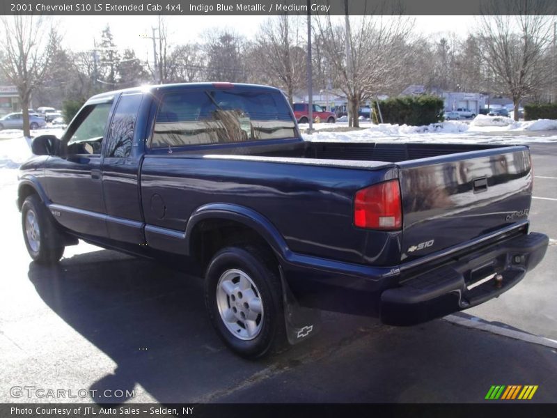 Indigo Blue Metallic / Medium Gray 2001 Chevrolet S10 LS Extended Cab 4x4