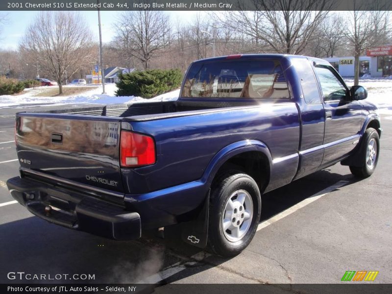 Indigo Blue Metallic / Medium Gray 2001 Chevrolet S10 LS Extended Cab 4x4