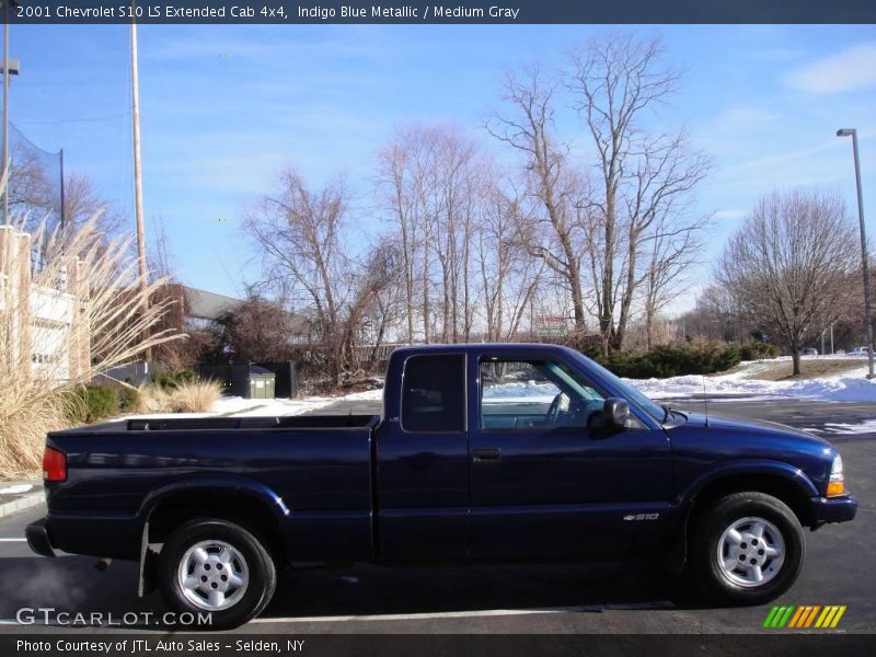 Indigo Blue Metallic / Medium Gray 2001 Chevrolet S10 LS Extended Cab 4x4