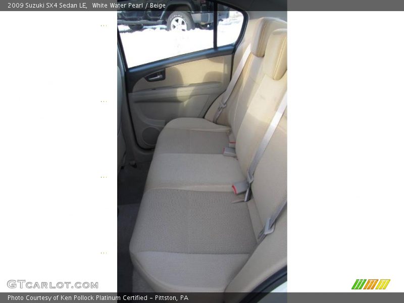 White Water Pearl / Beige 2009 Suzuki SX4 Sedan LE