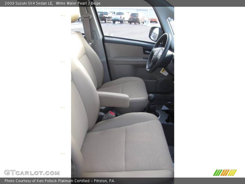 White Water Pearl / Beige 2009 Suzuki SX4 Sedan LE