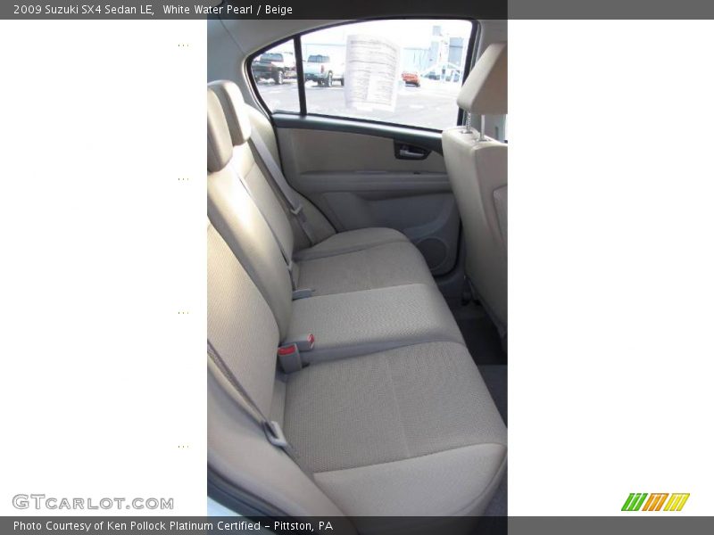 White Water Pearl / Beige 2009 Suzuki SX4 Sedan LE
