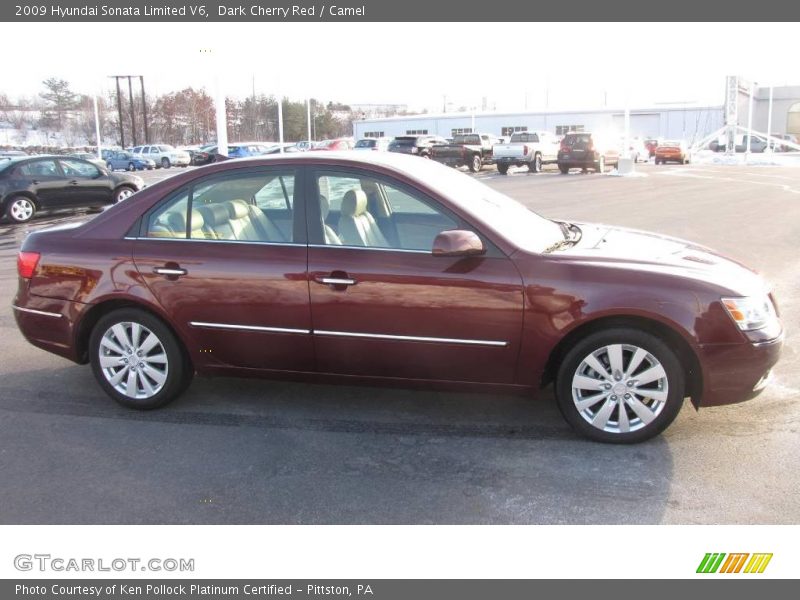 Dark Cherry Red / Camel 2009 Hyundai Sonata Limited V6