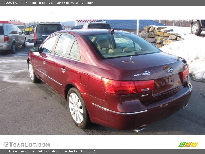 Dark Cherry Red / Camel 2009 Hyundai Sonata Limited V6