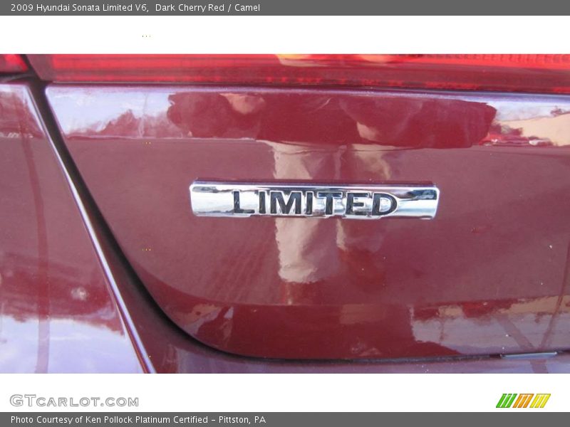 Dark Cherry Red / Camel 2009 Hyundai Sonata Limited V6