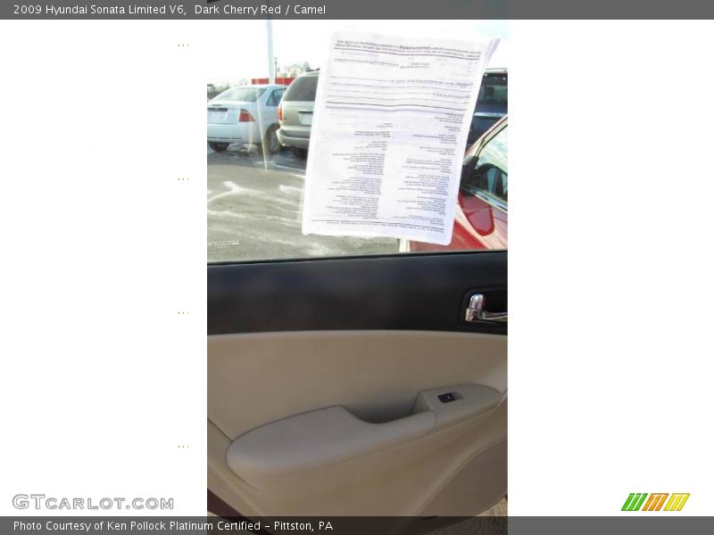 Dark Cherry Red / Camel 2009 Hyundai Sonata Limited V6