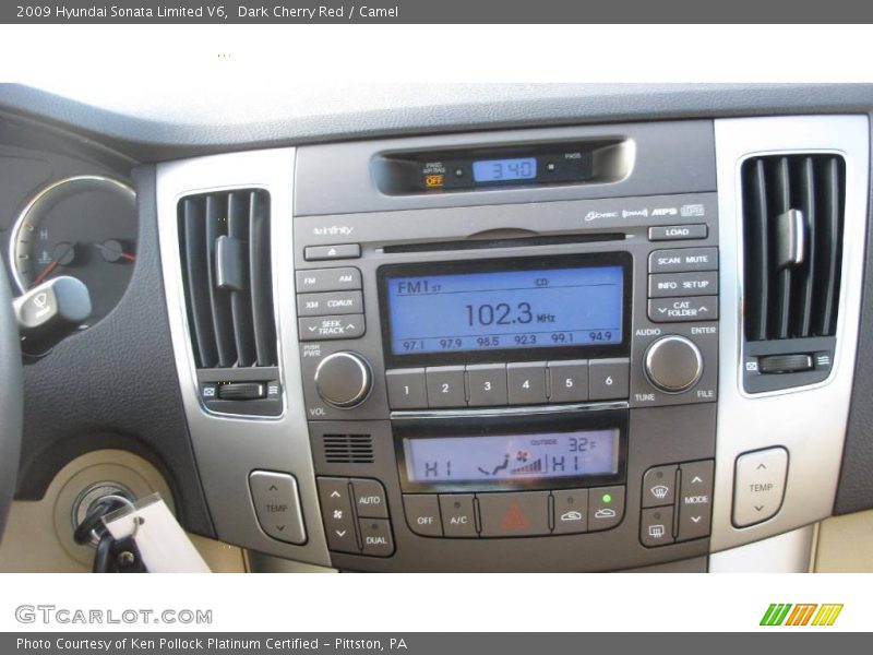 Dark Cherry Red / Camel 2009 Hyundai Sonata Limited V6