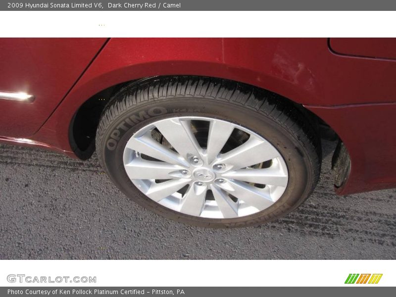 Dark Cherry Red / Camel 2009 Hyundai Sonata Limited V6