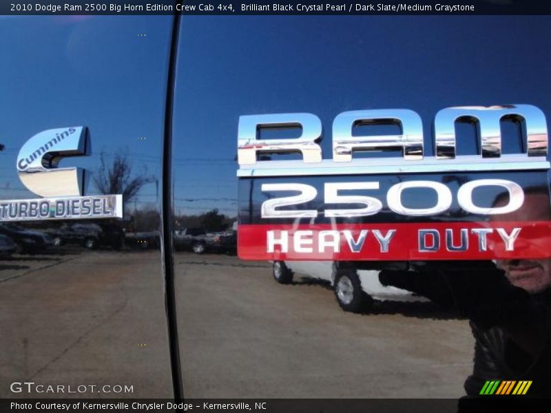 Brilliant Black Crystal Pearl / Dark Slate/Medium Graystone 2010 Dodge Ram 2500 Big Horn Edition Crew Cab 4x4