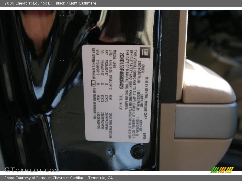 Black / Light Cashmere 2006 Chevrolet Equinox LT