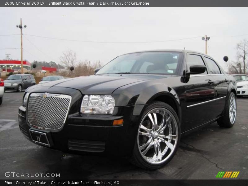 Brilliant Black Crystal Pearl / Dark Khaki/Light Graystone 2008 Chrysler 300 LX