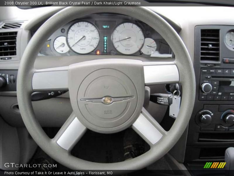 Brilliant Black Crystal Pearl / Dark Khaki/Light Graystone 2008 Chrysler 300 LX