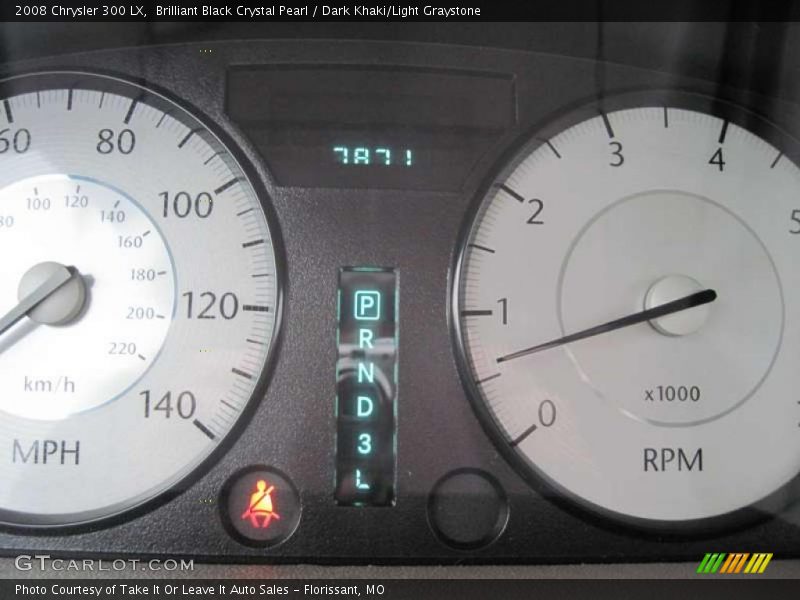 Brilliant Black Crystal Pearl / Dark Khaki/Light Graystone 2008 Chrysler 300 LX