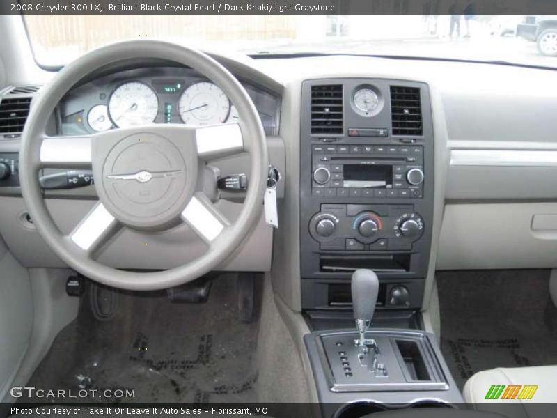 Brilliant Black Crystal Pearl / Dark Khaki/Light Graystone 2008 Chrysler 300 LX