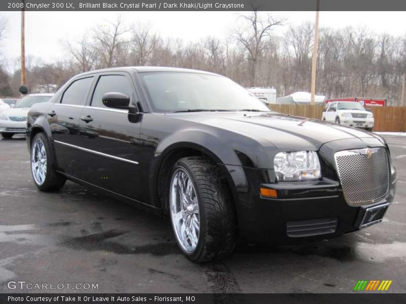 Brilliant Black Crystal Pearl / Dark Khaki/Light Graystone 2008 Chrysler 300 LX