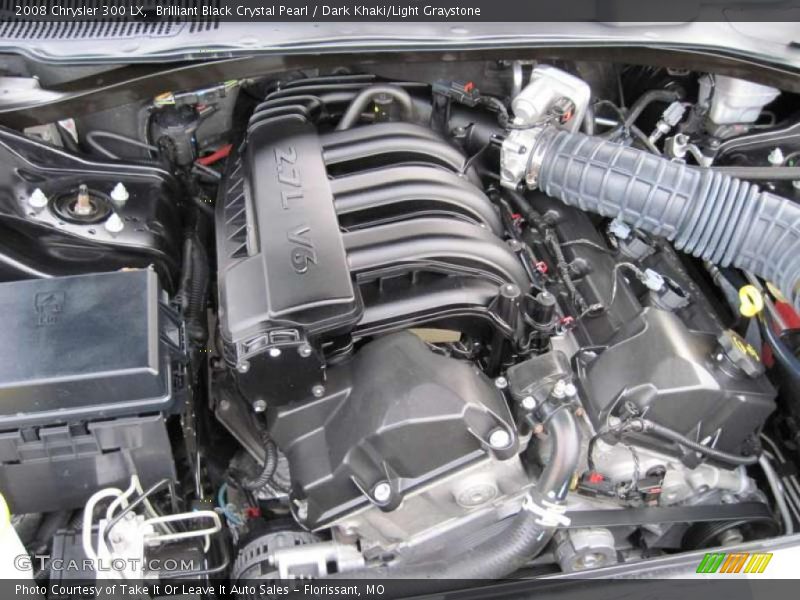 Brilliant Black Crystal Pearl / Dark Khaki/Light Graystone 2008 Chrysler 300 LX