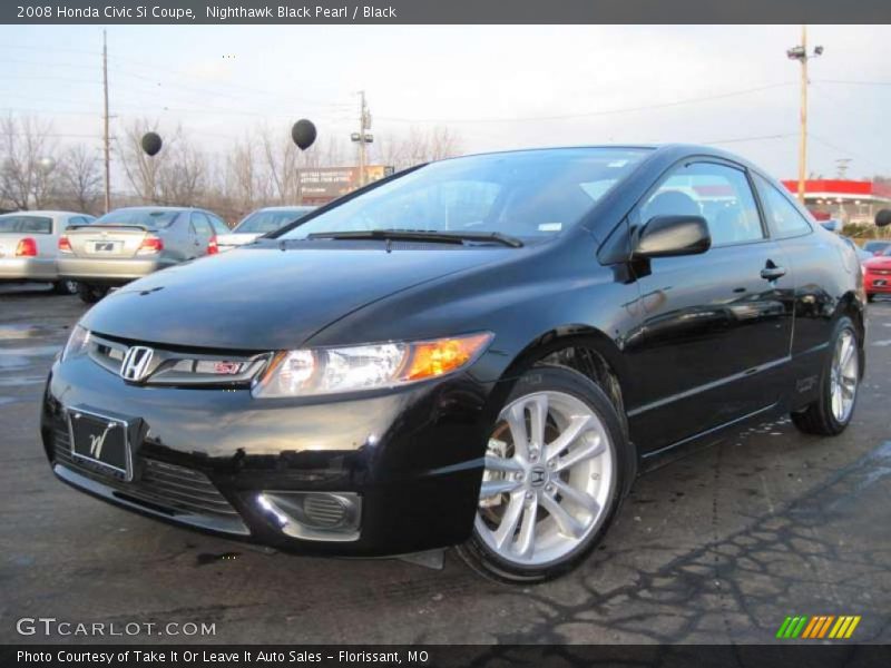 Nighthawk Black Pearl / Black 2008 Honda Civic Si Coupe