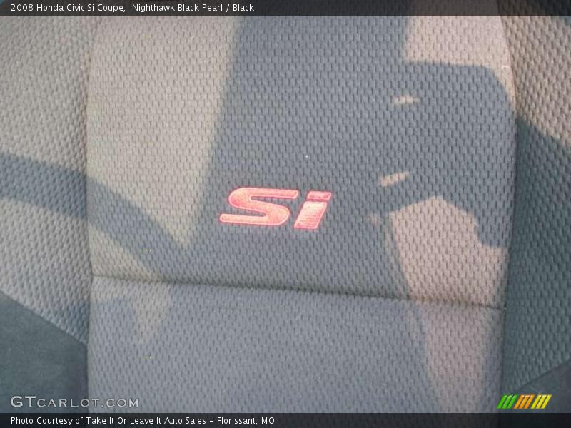 Nighthawk Black Pearl / Black 2008 Honda Civic Si Coupe