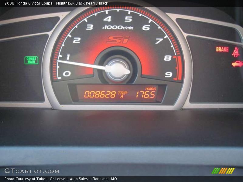 Nighthawk Black Pearl / Black 2008 Honda Civic Si Coupe