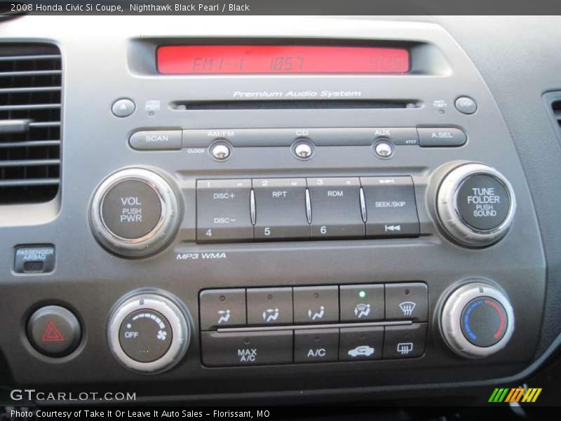 Nighthawk Black Pearl / Black 2008 Honda Civic Si Coupe