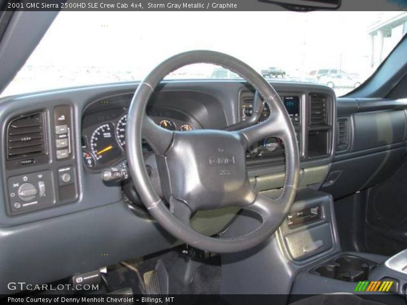 Storm Gray Metallic / Graphite 2001 GMC Sierra 2500HD SLE Crew Cab 4x4