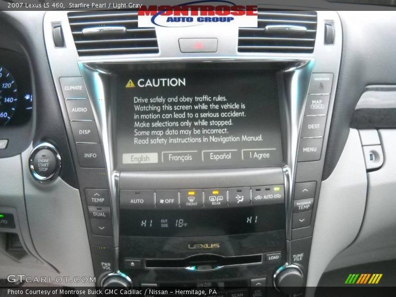 Starfire Pearl / Light Gray 2007 Lexus LS 460