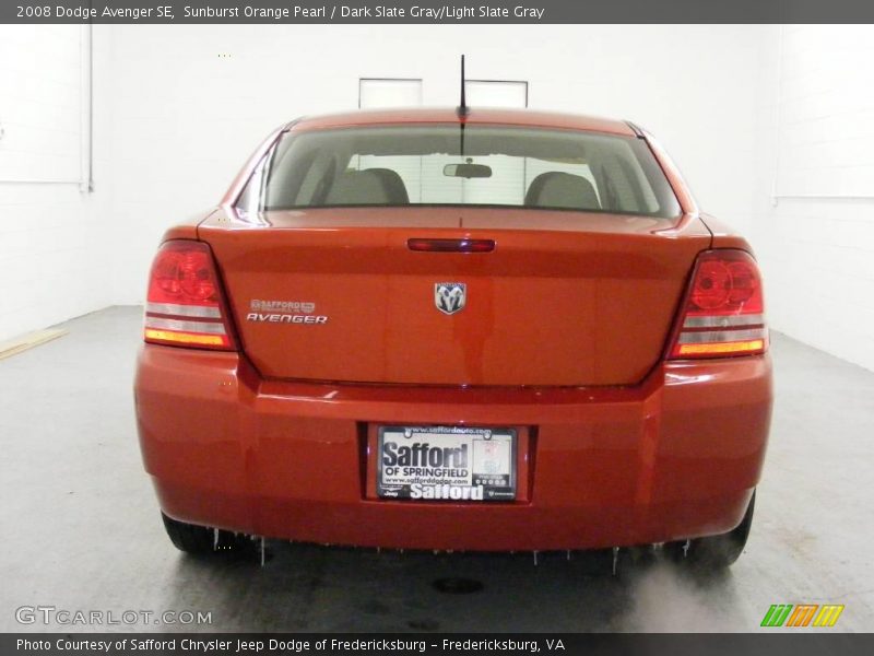 Sunburst Orange Pearl / Dark Slate Gray/Light Slate Gray 2008 Dodge Avenger SE