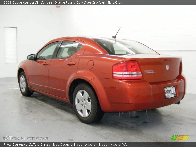 Sunburst Orange Pearl / Dark Slate Gray/Light Slate Gray 2008 Dodge Avenger SE